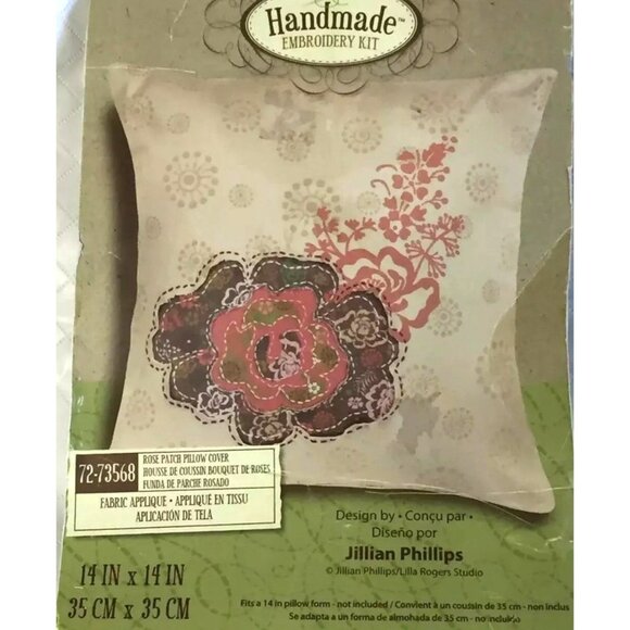 Cross Stitch Kit Dimensions Handmade 2011 Embroidery Rose Patch Pillow Cover - Picture 5 of 8